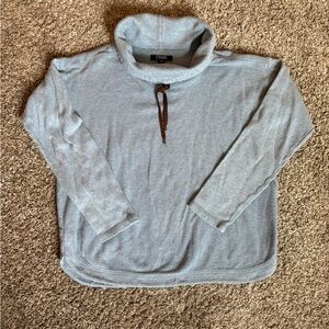 Chaps women’s cowl neck long sleeve Pullover with Brown drawstring